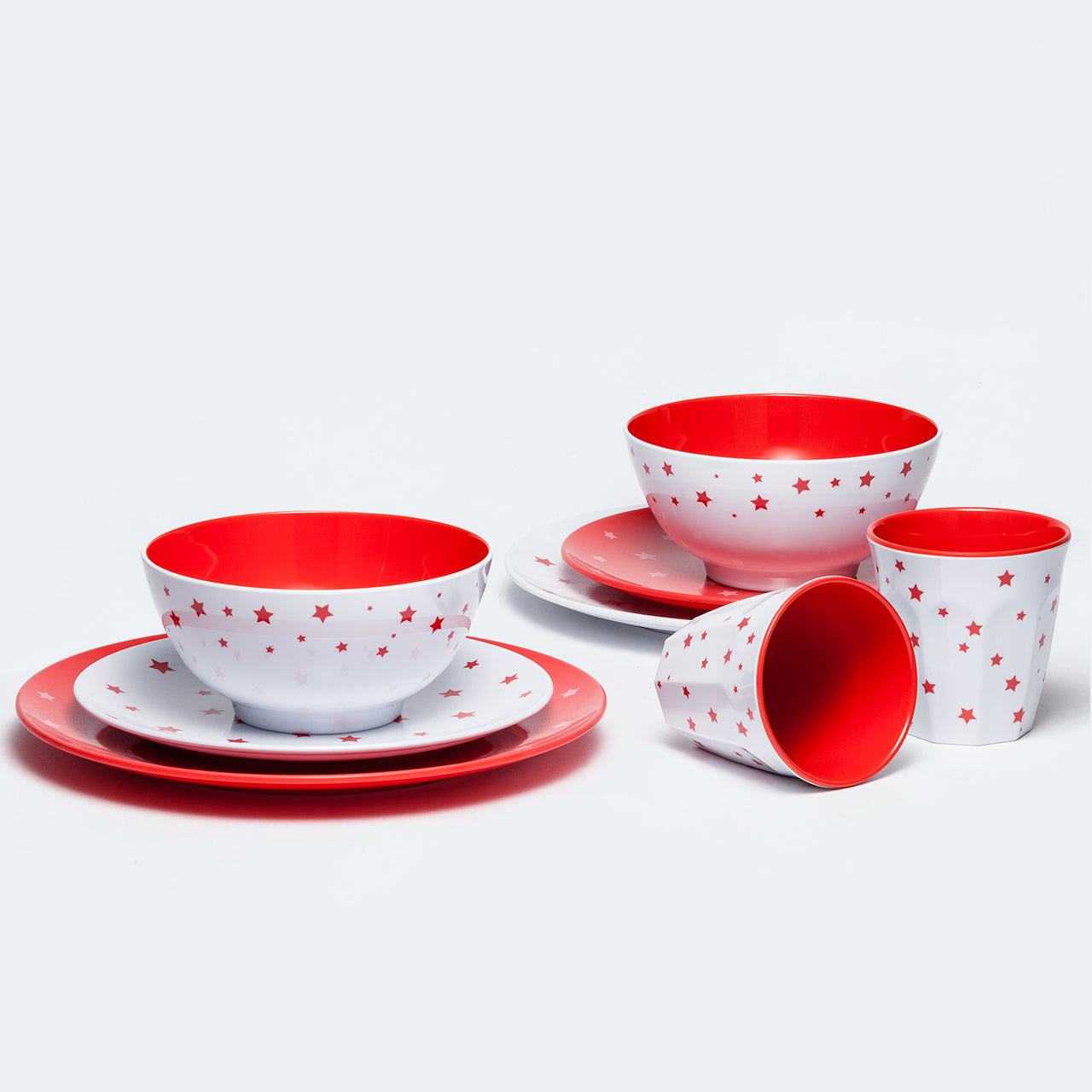 Barel Red Star Melamine Dinner Set (8 Piece)