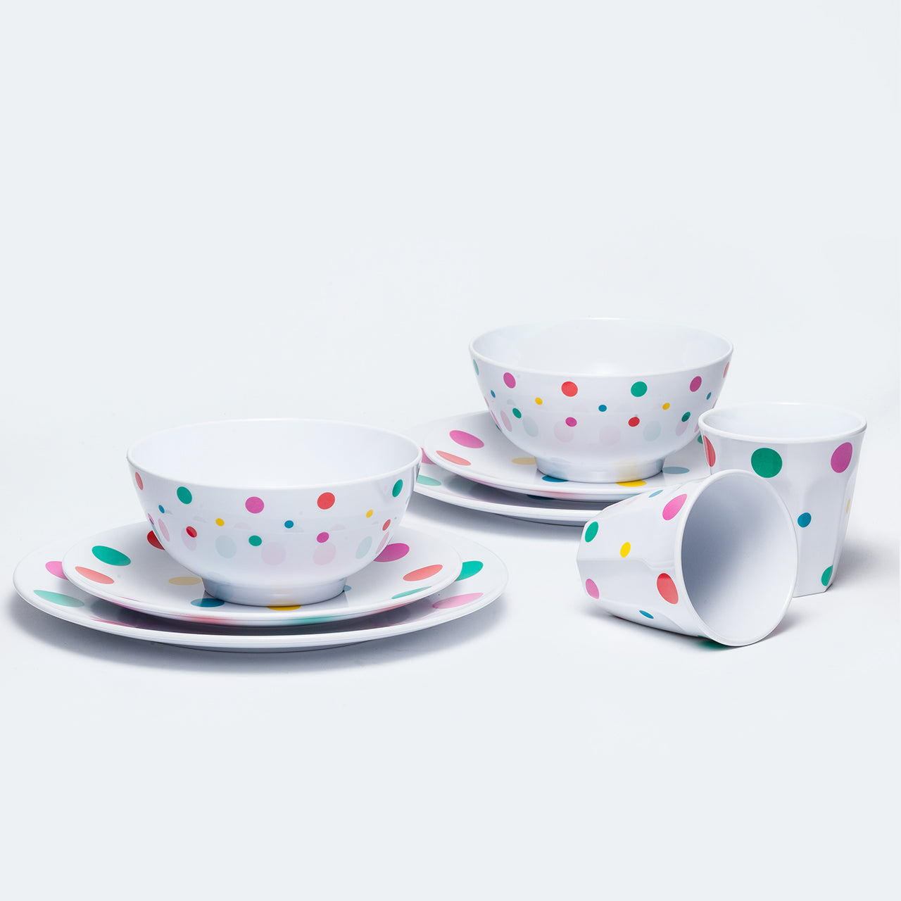 Barel 8 Piece Polka Dot Melamine Dinner Set