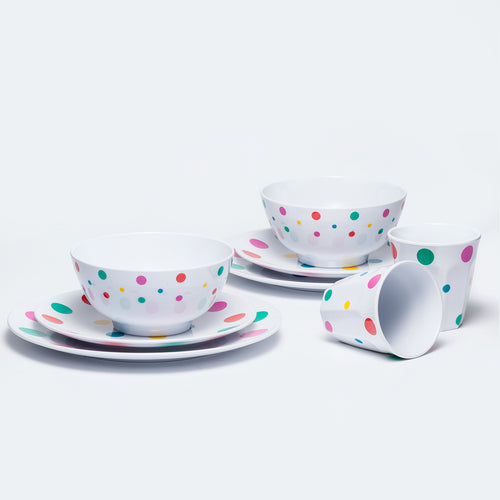 Barel 8 Piece Polka Dot Melamine Dinner Set