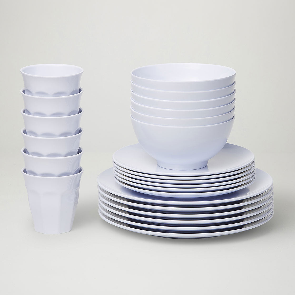 Barel Classic White Melamine Dinner Set (24 Piece)