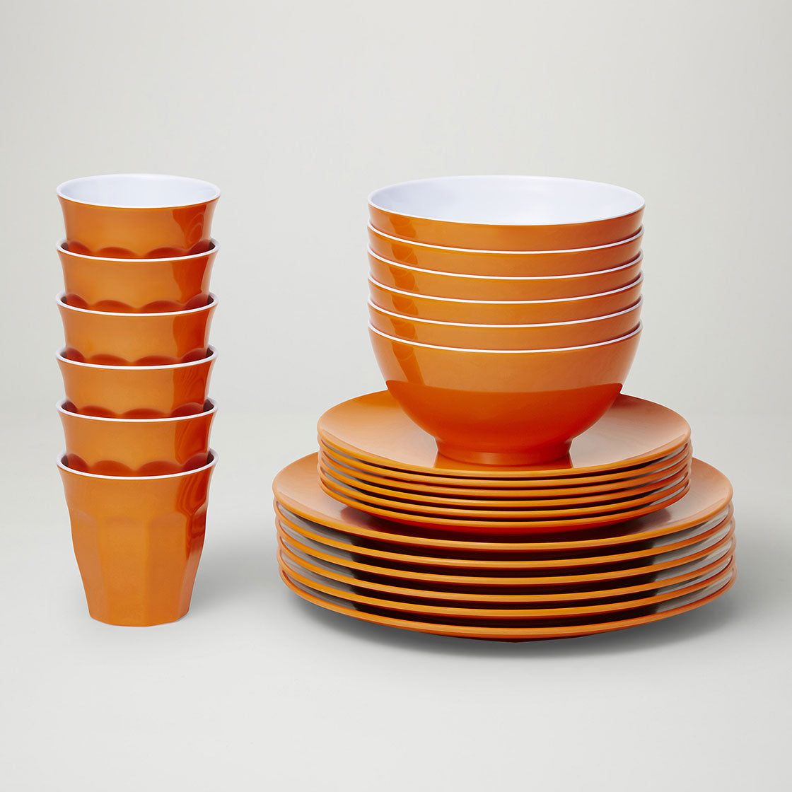 Barel Classic Orange Melamine Dinner Set (48 Piece)