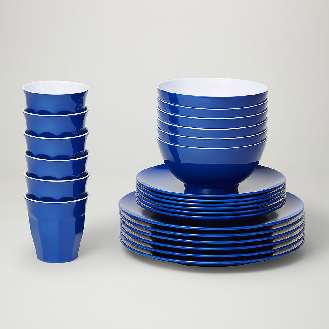 Barel Classic Royal Blue Melamine Dinner Set (48 Piece)