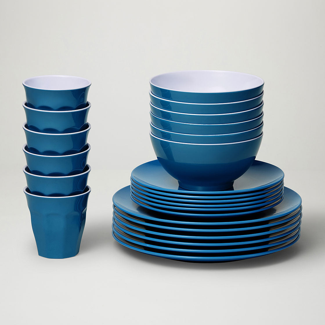 Barel Classic Cyan Melamine Dinner Set (48 Piece)