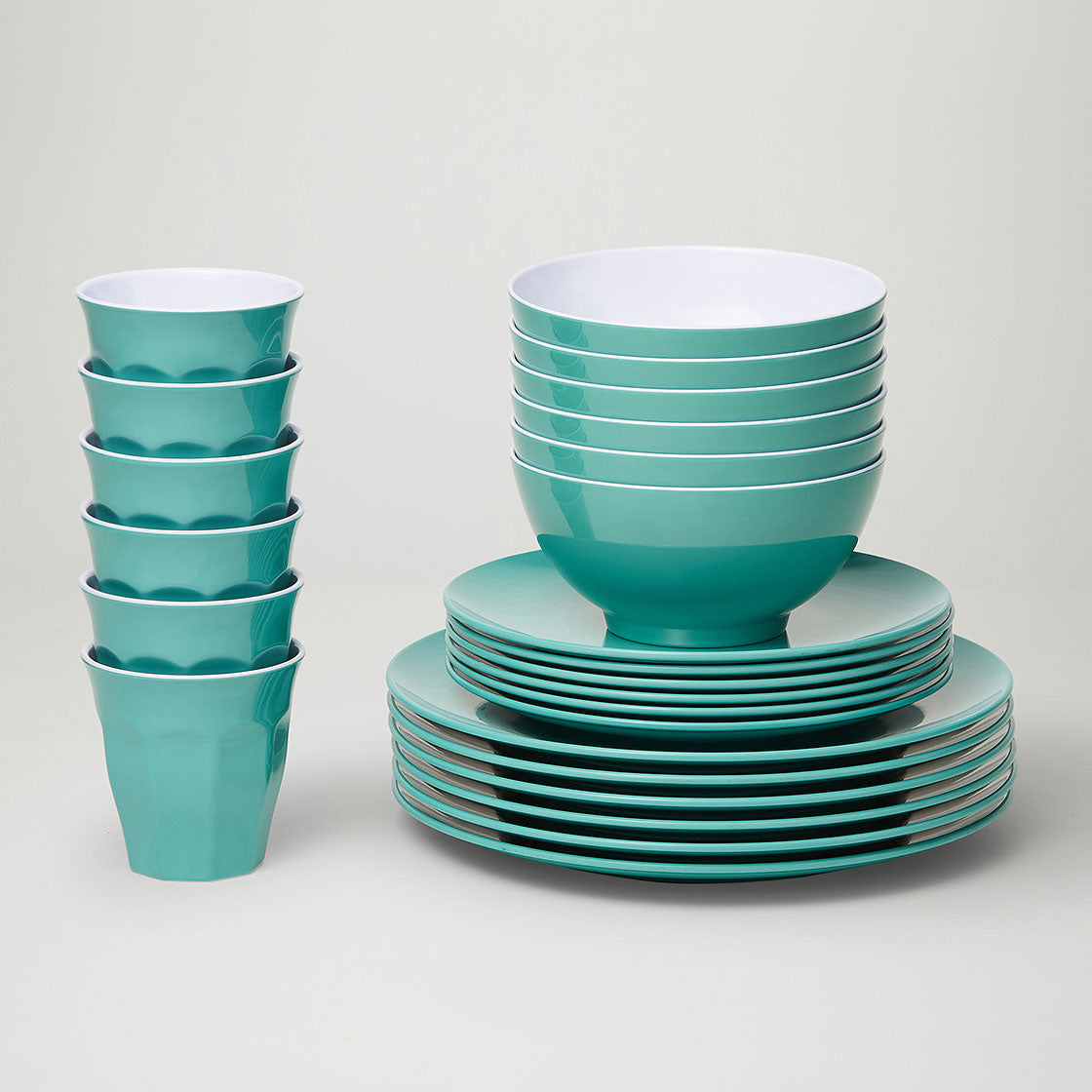 Barel Classic Green Melamine Dinner Set (48 Piece)
