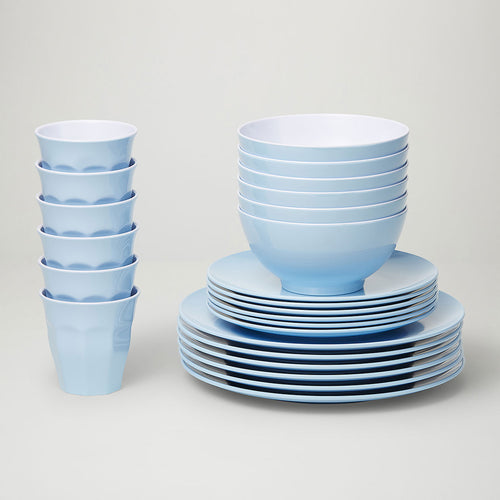 Barel Classic Blue Melamine Dinner Set (24 Piece)