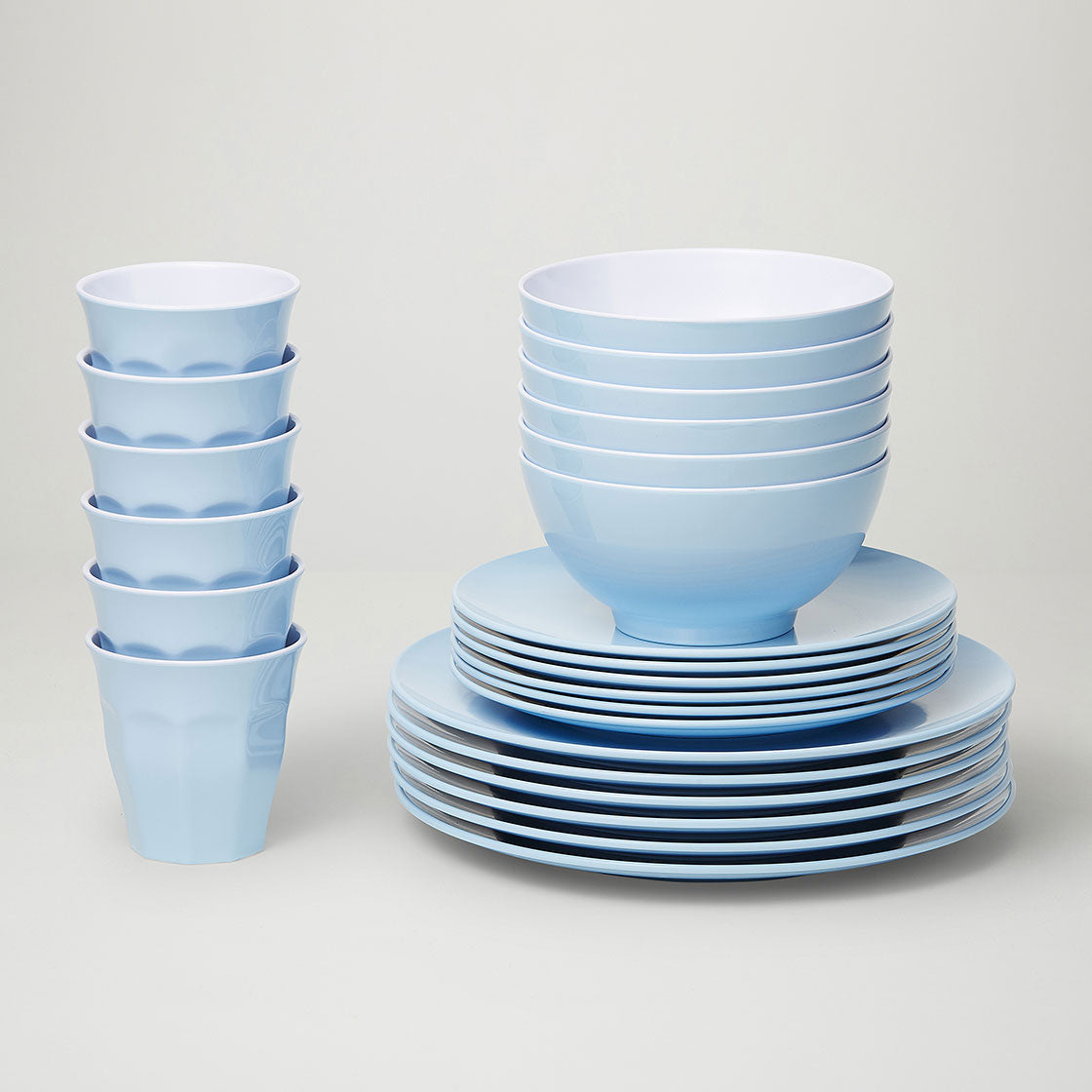 Barel Classic Blue Melamine Dinner Set (48 Piece)