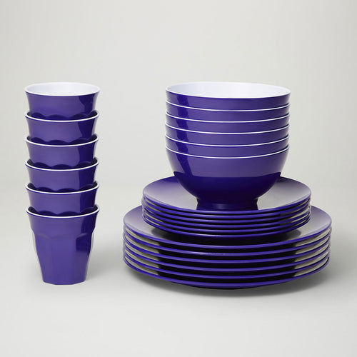 Barel Classic Violet Melamine Dinner Set (24 Piece)