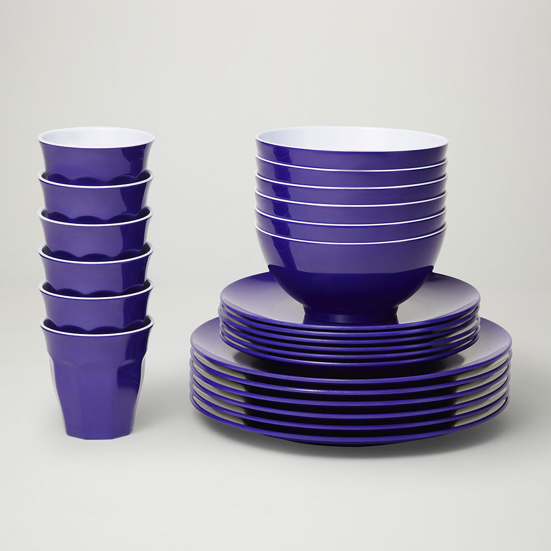 Barel Classic Violet Melamine Dinner Set (48 Piece)