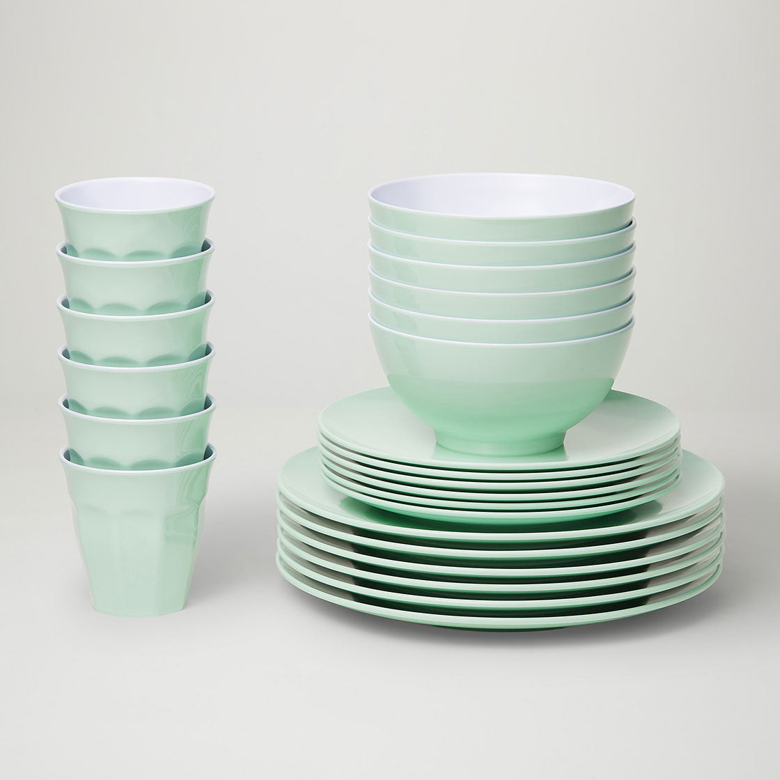 Barel Classic Mint Melamine Dinner Set (24 Piece)