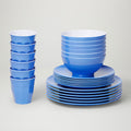 Barel Classic Cornflower Blue Melamine Dinner Set (24 Piece)