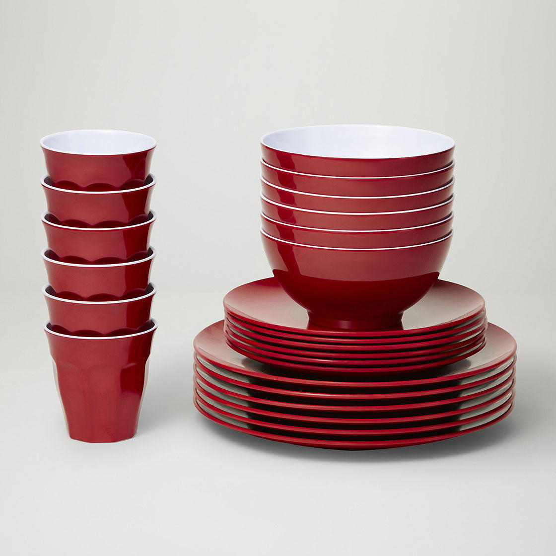 Barel Classic Merlot Melamine Dinner Set (24 Piece)