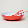 Barel Deluxe Red Melamine Salad Bowl with FREE Matching Servers