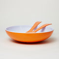Barel Deluxe Orange Melamine Salad Bowl with FREE Matching Servers