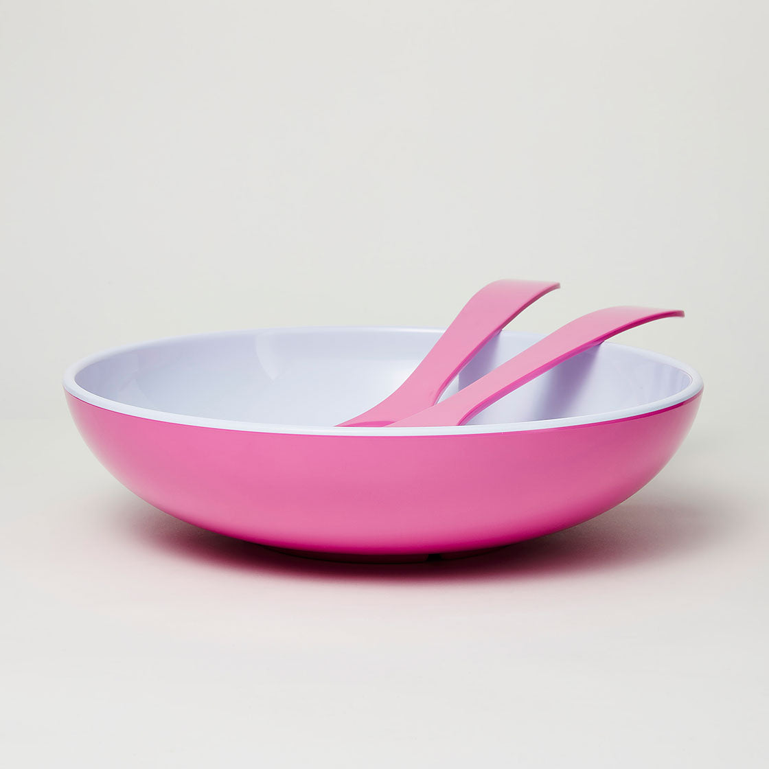 Barel Deluxe Magenta Melamine Salad Bowl with FREE Matching Servers