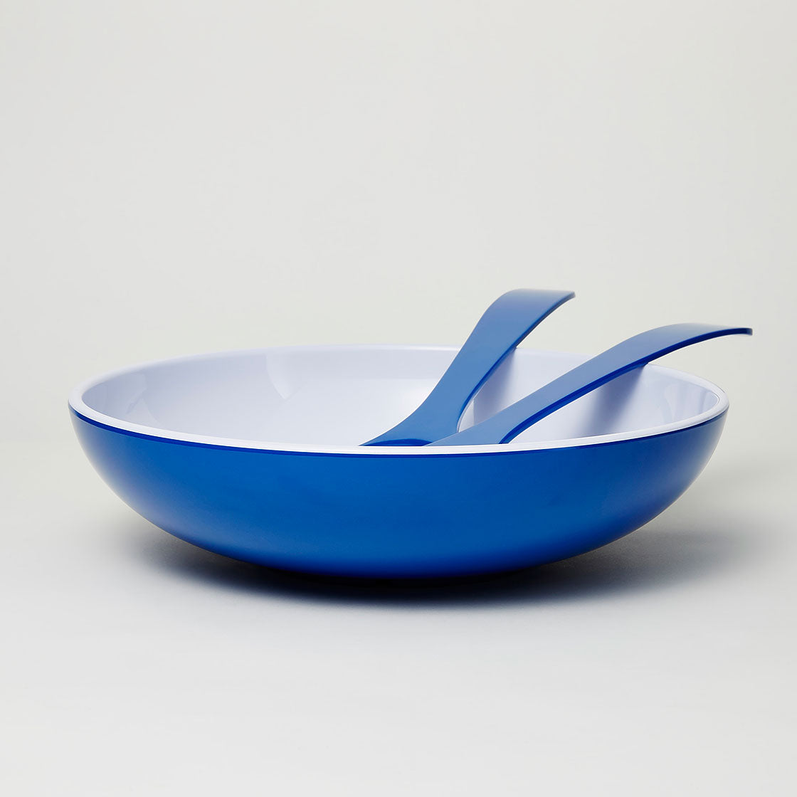 Barel Deluxe Royal Blue Melamine Salad Bowl with FREE Matching Servers