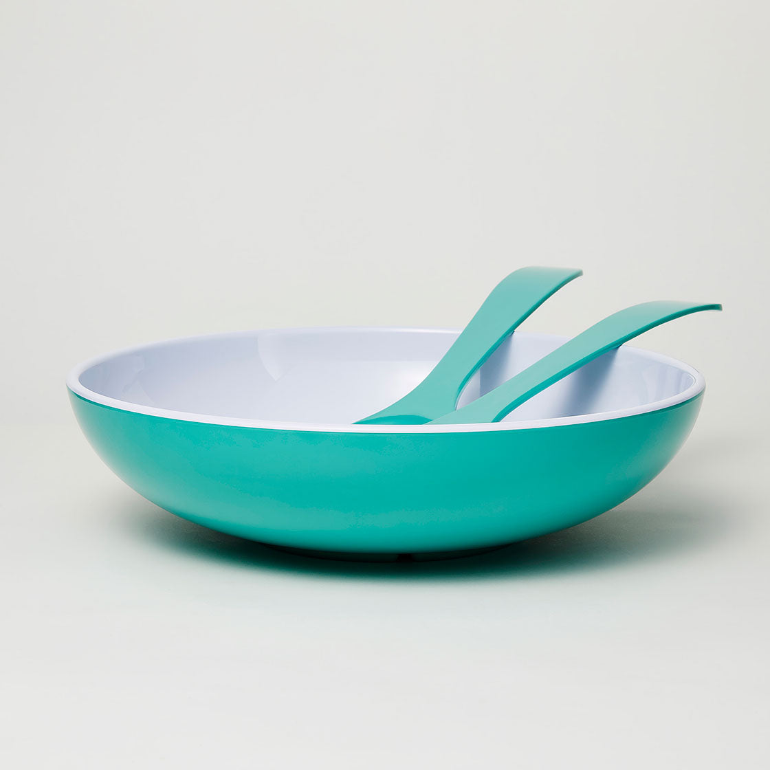 Barel Deluxe Green Melamine Salad Bowl with FREE Matching Servers