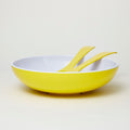Barel Deluxe Yellow Melamine Salad Bowl with FREE Matching Servers