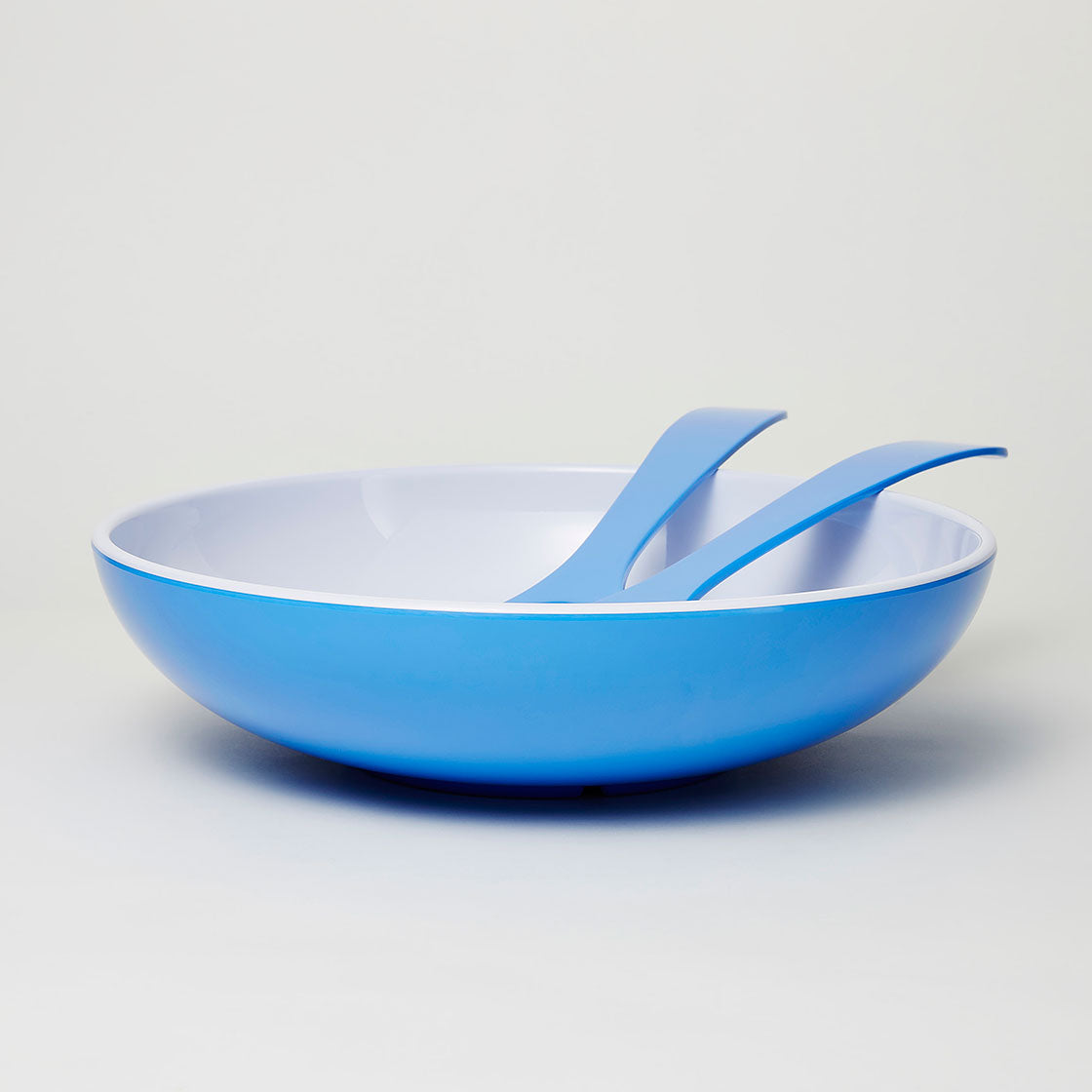 Barel Deluxe Cornflower Blue Melamine Salad Bowl & FREE Servers