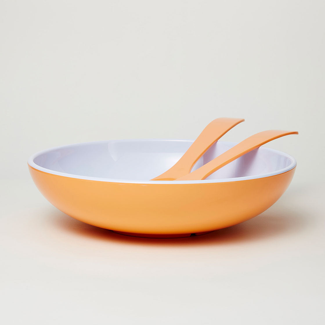 Barel Deluxe Apricot Melamine Salad Bowl with FREE Matching Servers