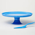 Barel Deluxe Cornflower Blue Melamine Cake Stand & Knife