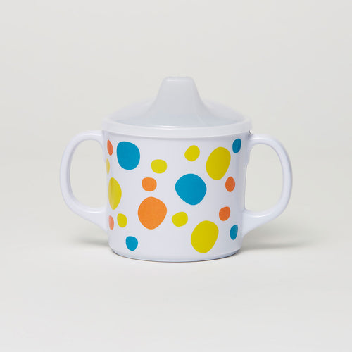 Baby Barel Yellow Polka Dot Melamine Sippy Cup with Lid