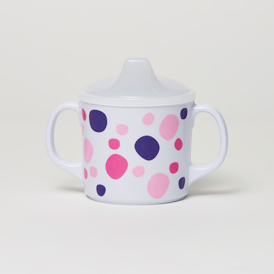 Baby Barel Pink Polka Dot Melamine Sippy Cup with Lid