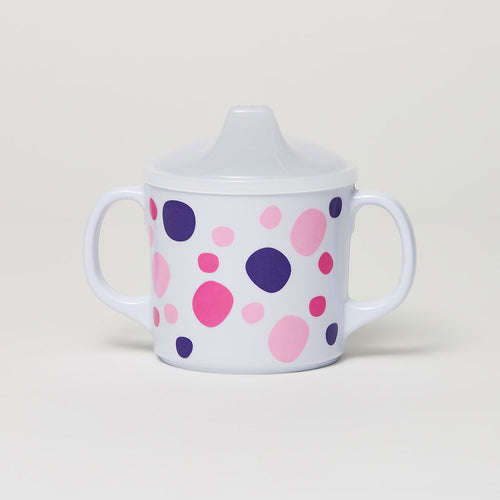 Baby Barel Pink Polka Dot Melamine Sippy Cup with Lid