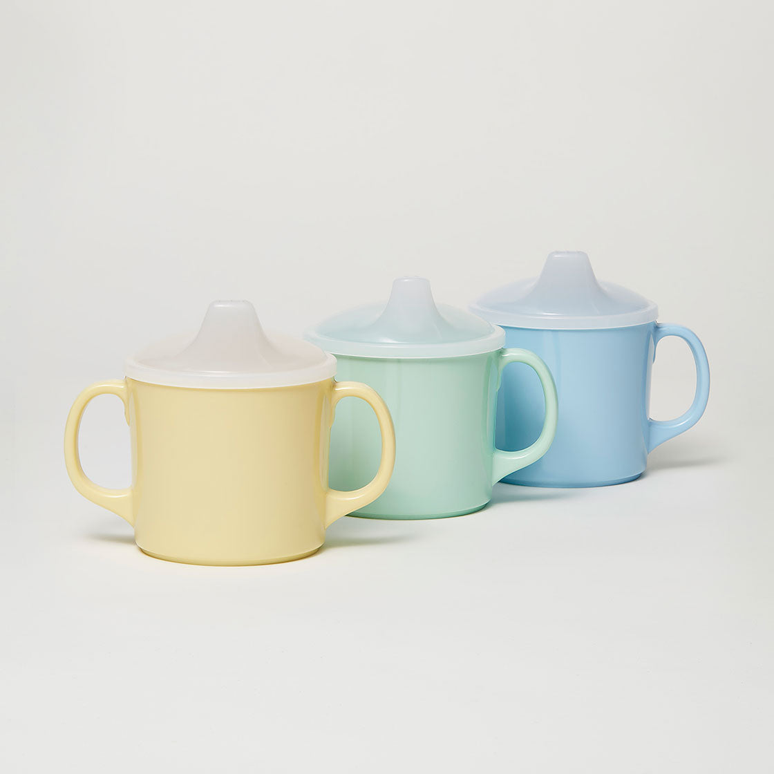 Baby Barel Melamine Sippy Cups with Lid ‘Beach’ (Set of 3)