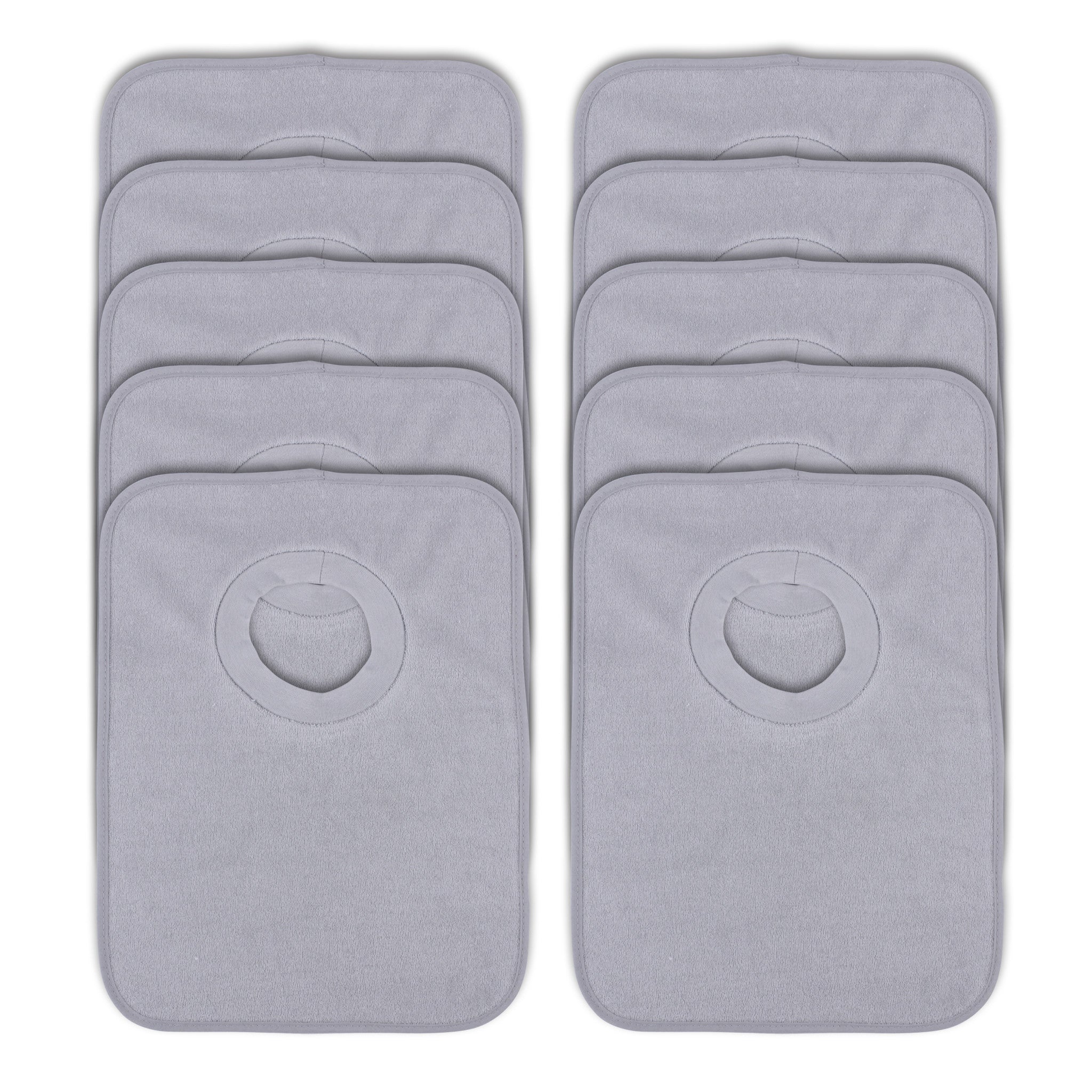 Rib Bib Pack of 10 - Grey