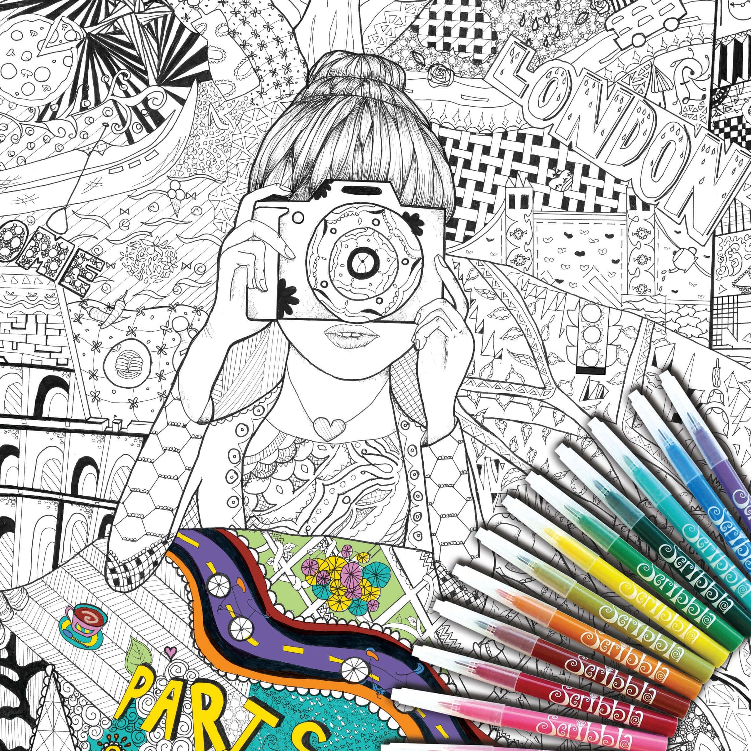 ColourAway Colouring In Poster Kit - On My Travels
