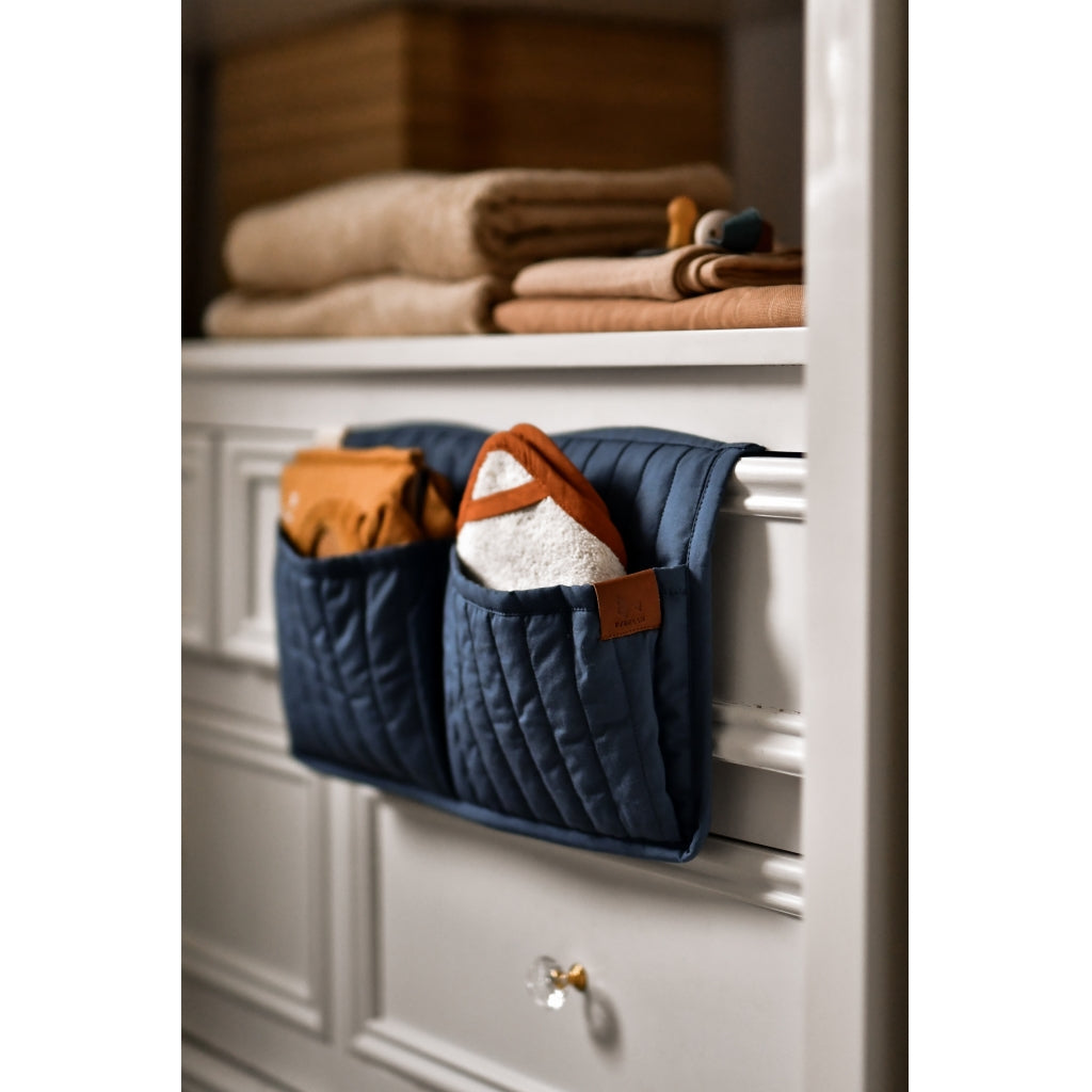 Fabelab - Quilted Crib or Wall Pocket Storage Small - Vintage Blue image 2