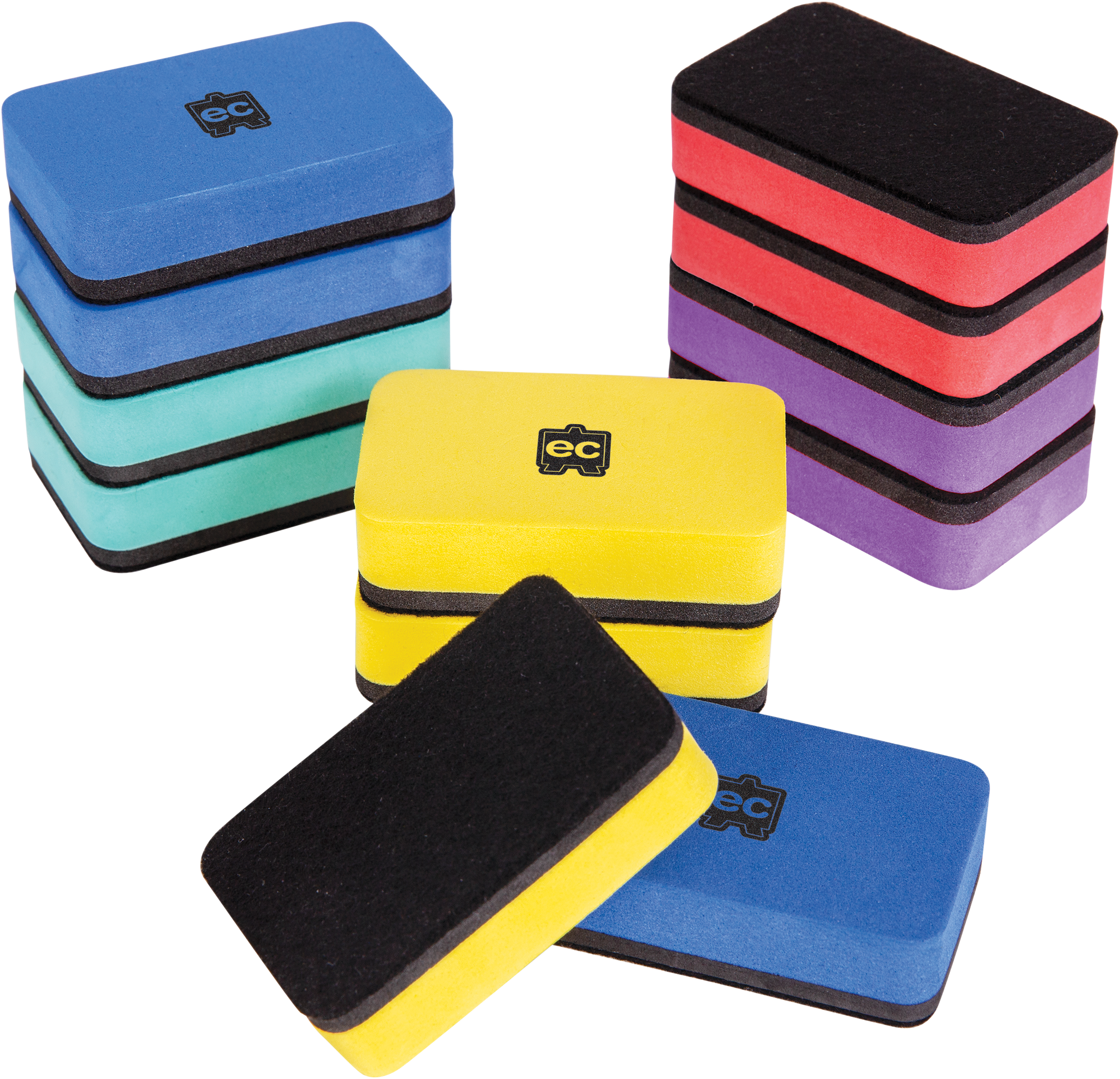 Mini Magnetic Whiteboard Erasers Set of 10