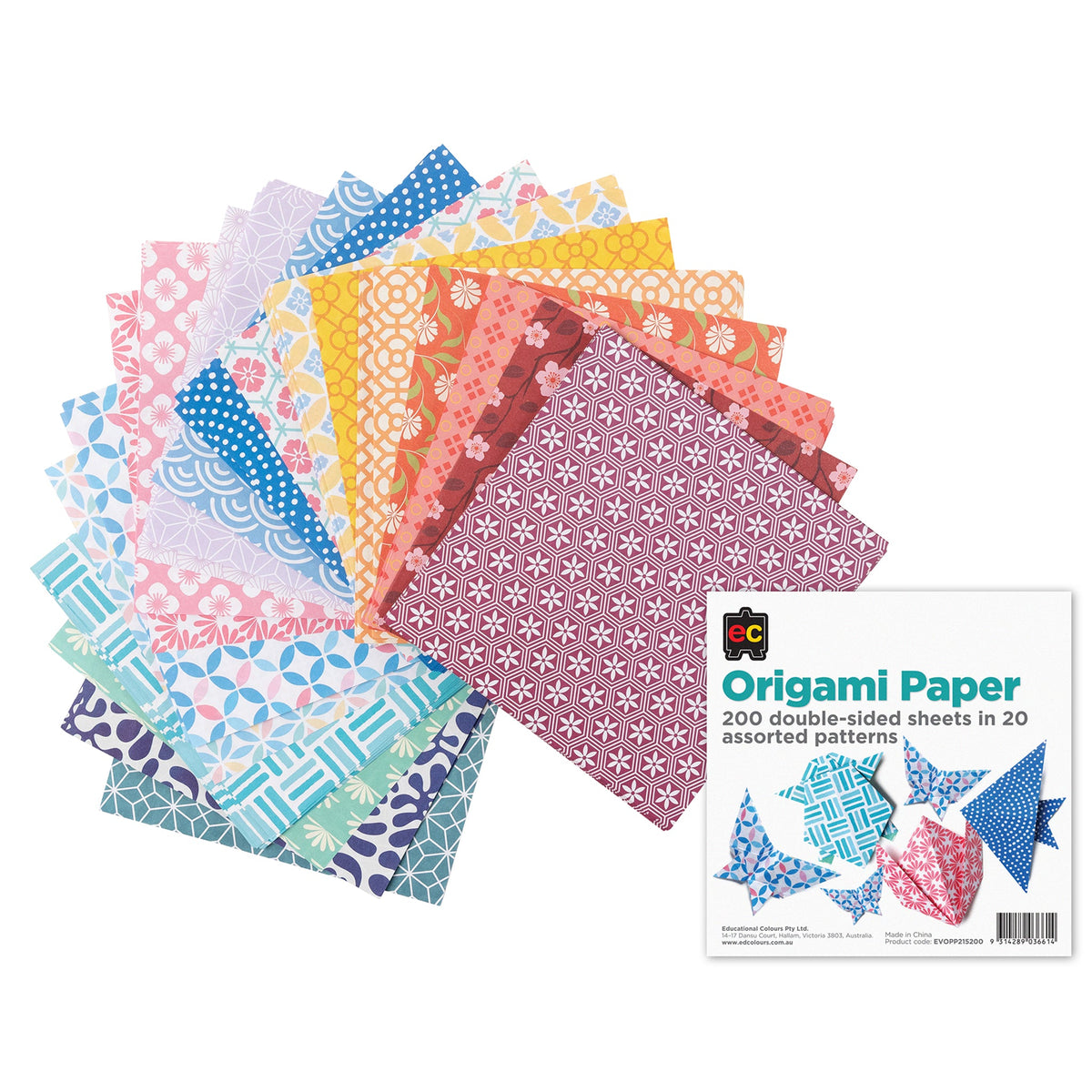 Origami Paper Pack 200 - Double sided Pattern