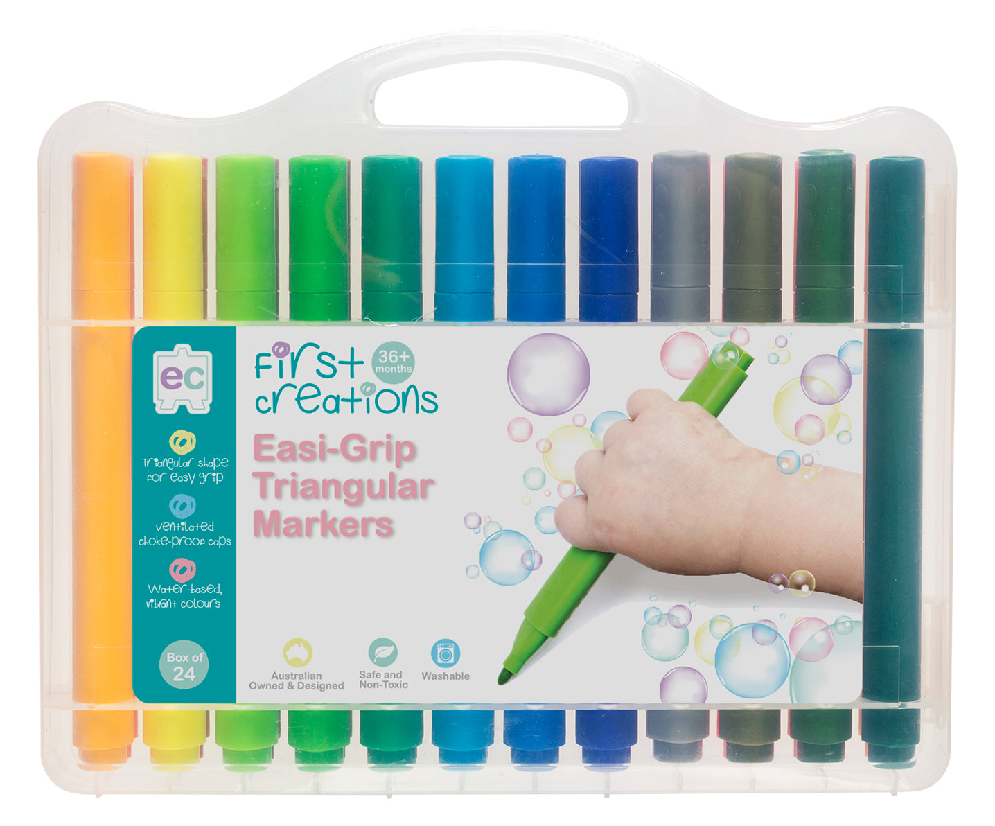 First Creations Easi-Grip Triangular Markers Pack of 24