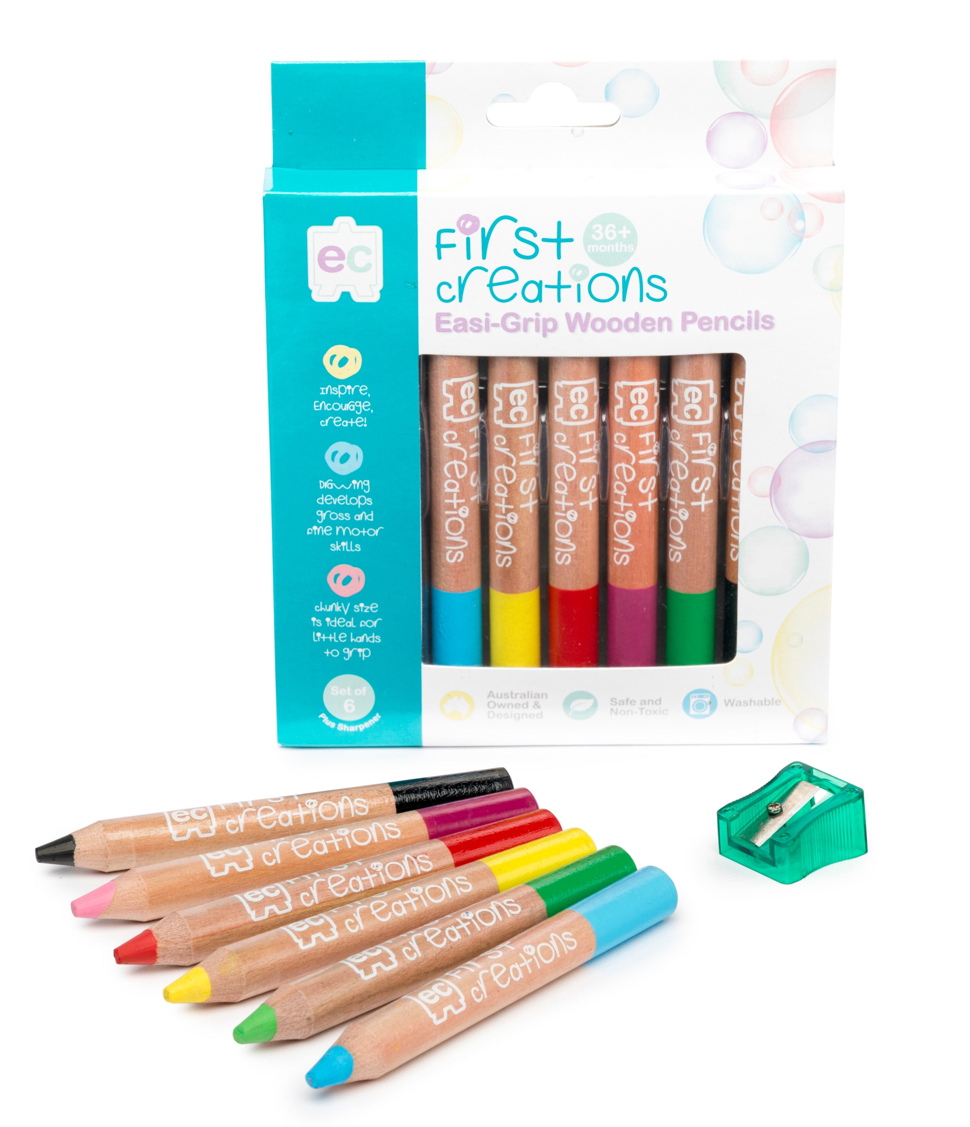 Easi-Grip Coloured Wooden Pencils