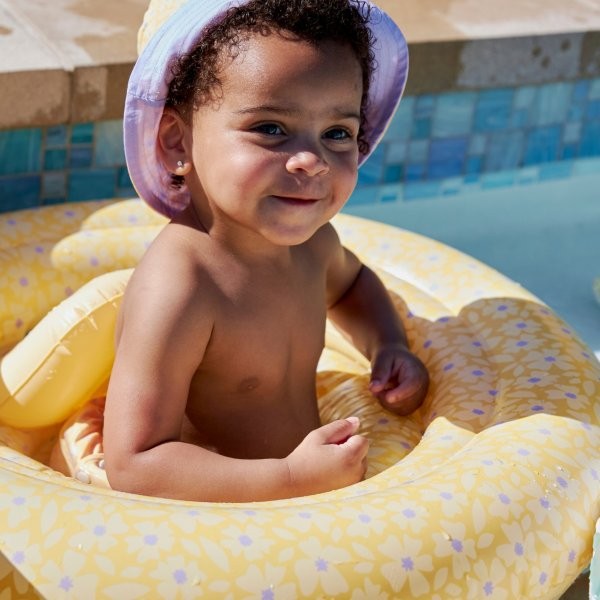 Swim Essentials Inflatable Baby Swimseat - Florish Yellow, 0-1 yrs image 2