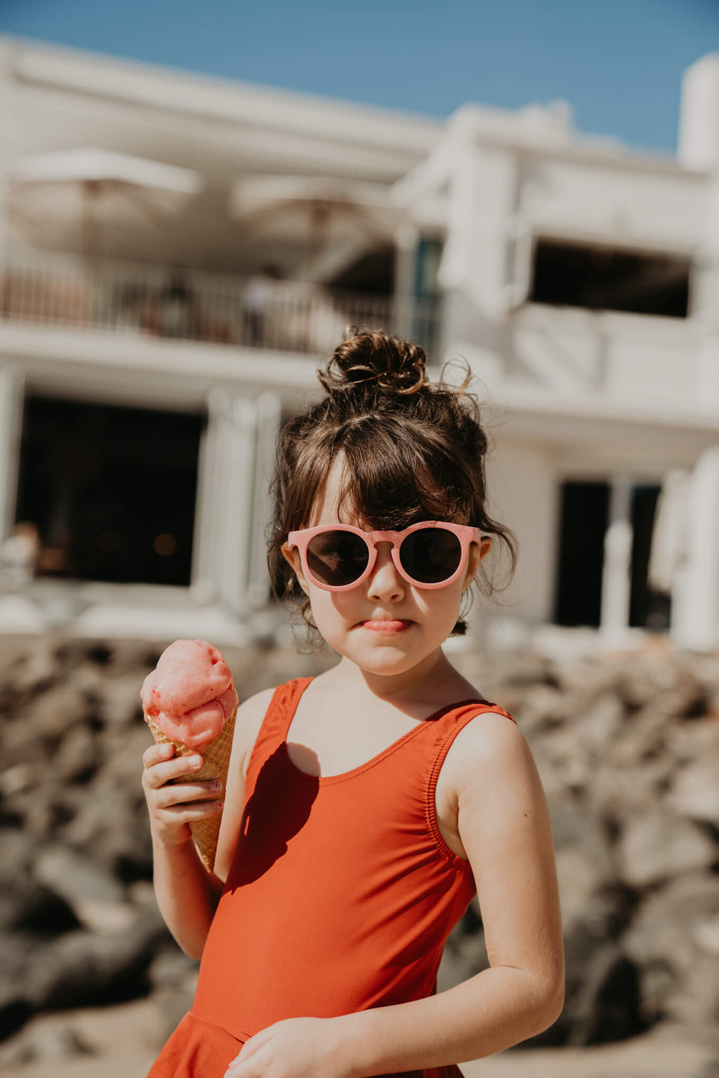 Frankie Ray Kids Sunglasses -  Eco, Coral Pink image 3