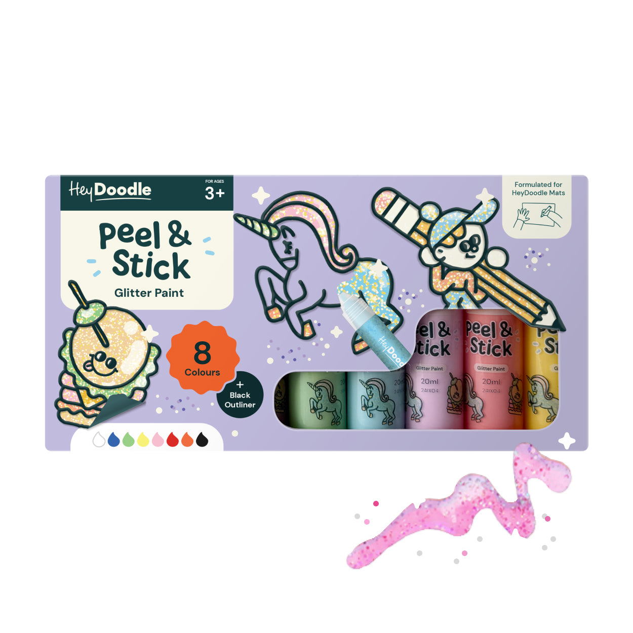 HeyDoodle - Peel & Stick Paint - Glitter