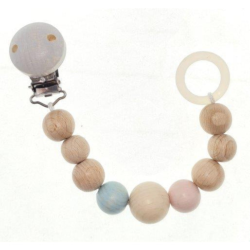Hess-Spielzeug Dummy Chain Natural Pink and Blue, 15 cm