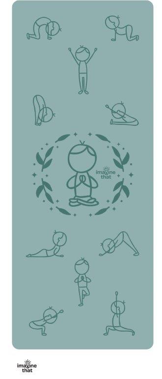 Imagine That Sun Salutation Eco Yoga Mat, Teal image 3