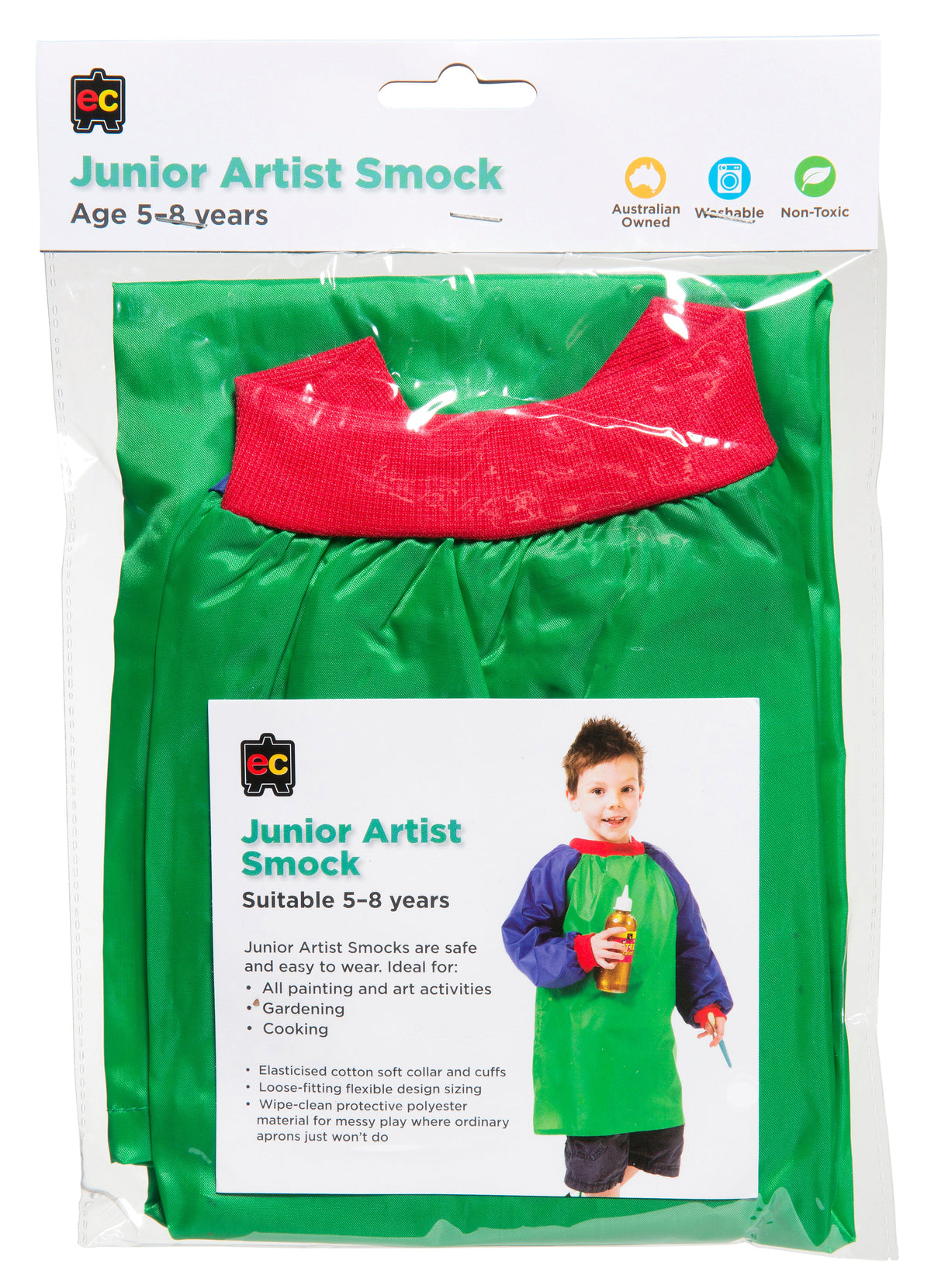 Junior Artist Smock Green and Blue (Ages 5-8)