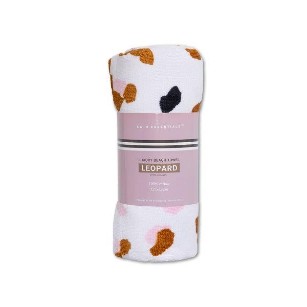 Swim Essentials Luxe Beach Towel - Khaki Leopard, 135 x 65 cm image 2