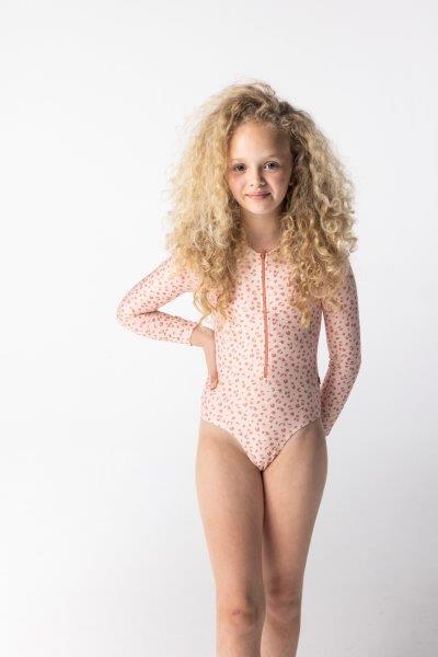 Swim Essentials UV Long Sleeved Swimsuit Rashguard, Old Pink Leopard image 7