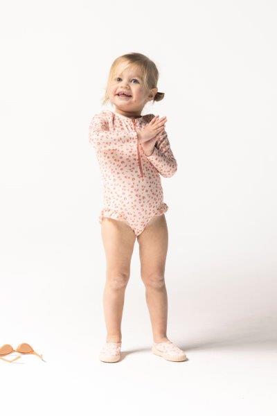 Swim Essentials UV Long Sleeved Swimsuit Rashguard, Old Pink Leopard image 3