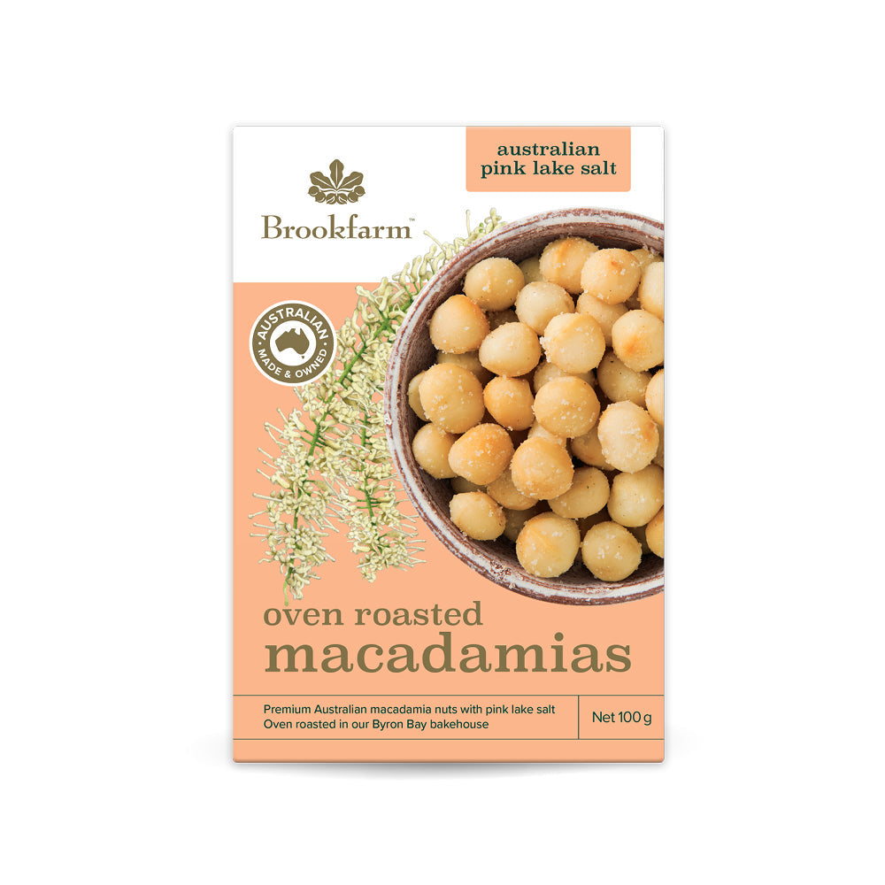 Brookfarm Oven Roasted Macadamias Nuts with Pink Lake Salt 100g