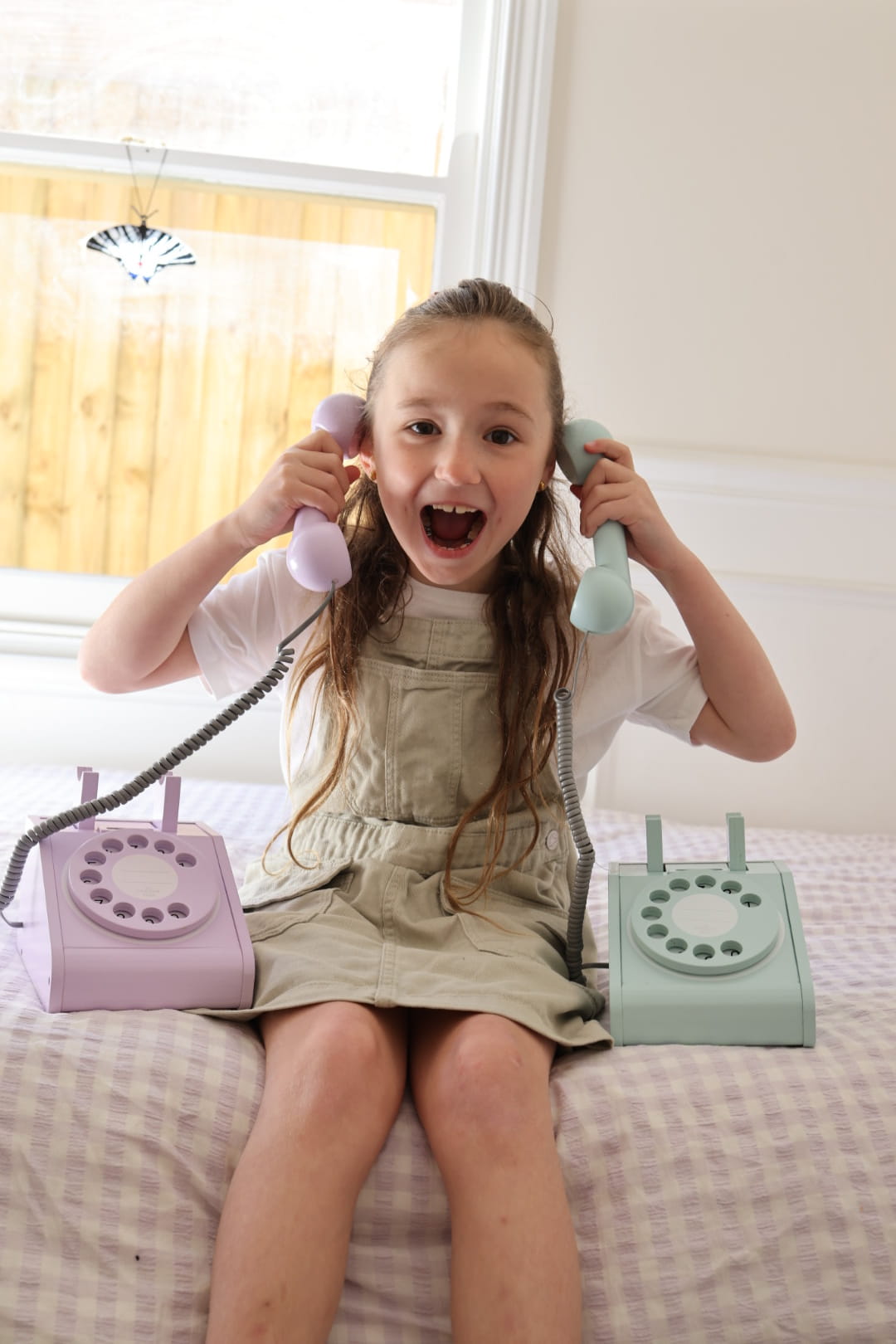 Imagine That Wooden Rotary Telephone, Lavender image 4