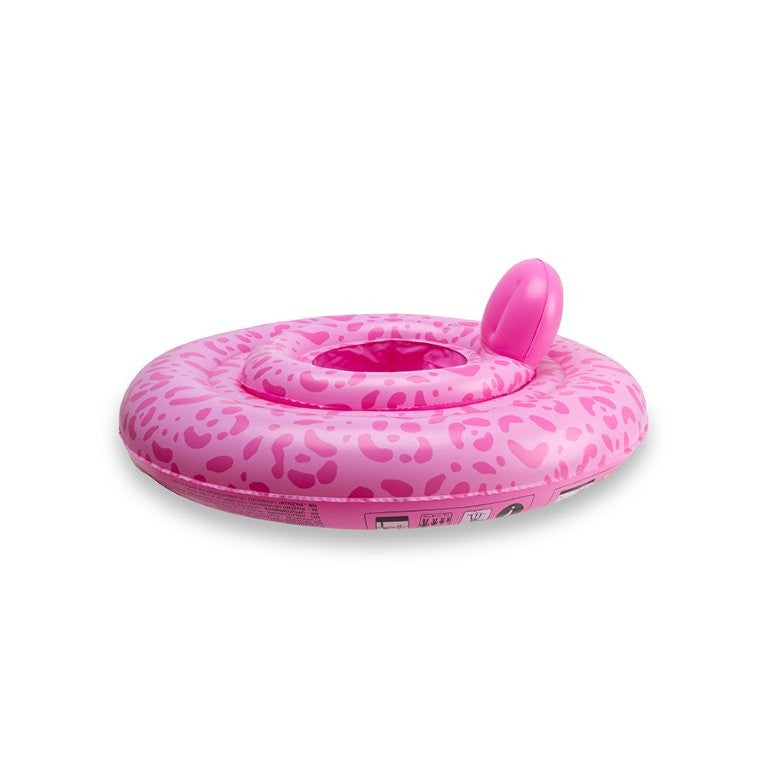 Swim Essentials Inflatable Baby Swimseat - Pink Leopard, 0-1 yrs image 2