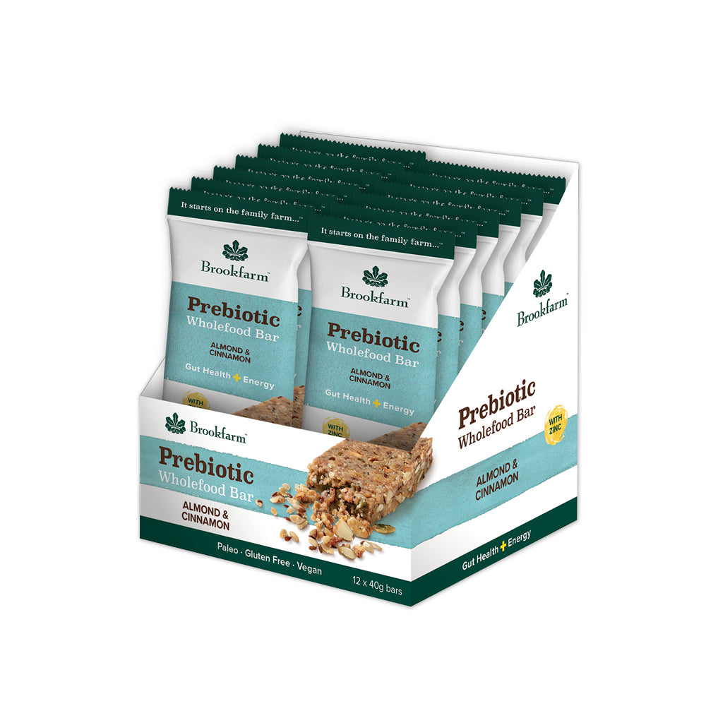 Brookfarm Almond & Cinnamon Prebiotic Bar - Pack of 12x40g