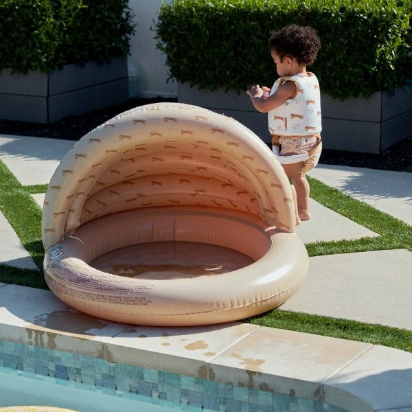 Swim Essentials Inflatable Children's Pool with Canopy - Leopard, 100 cm - 77 cm image 3