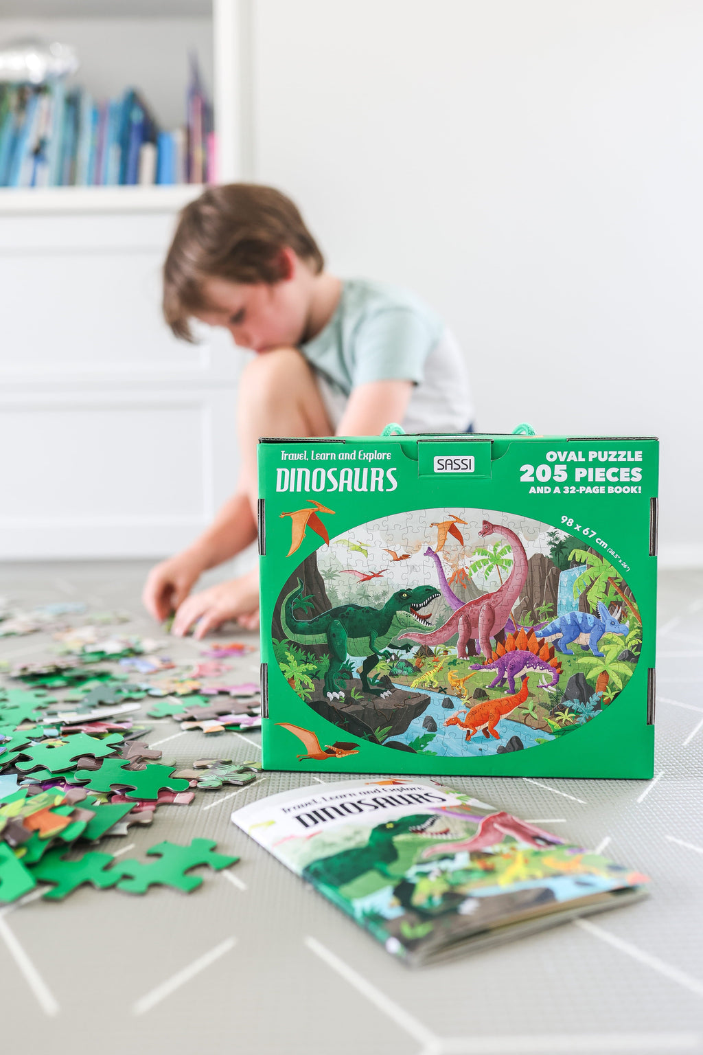 Sassi Travel, Learn and Explore - Puzzle and Book Set - Dinosaurs, 205 pcs image 6